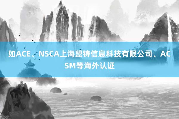如ACE、NSCA上海盟铸信息科技有限公司、ACSM等海外认证
